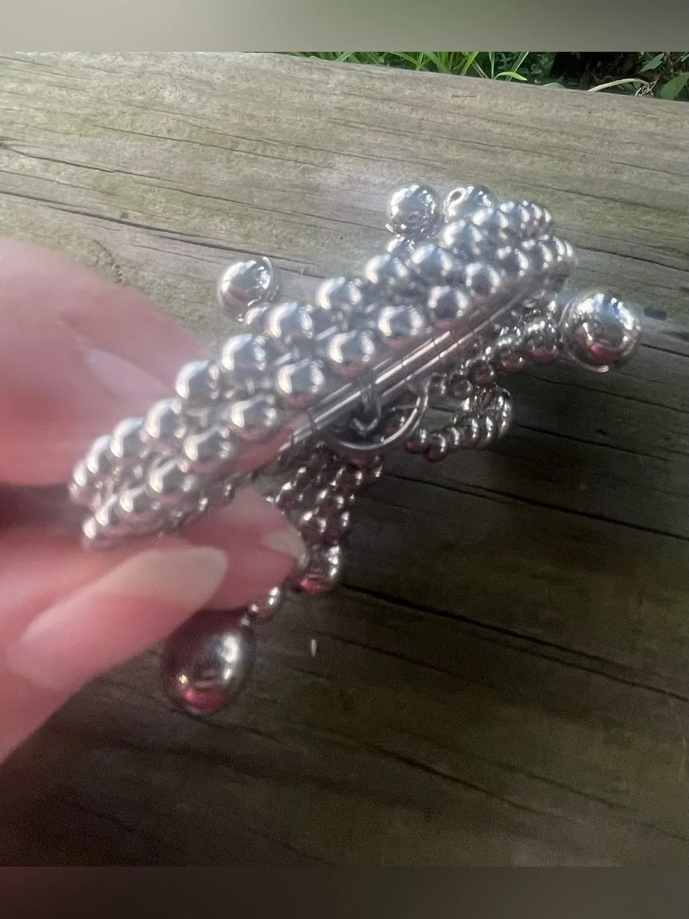 Silver Beaded Burst Napkin Rings Set of 8
